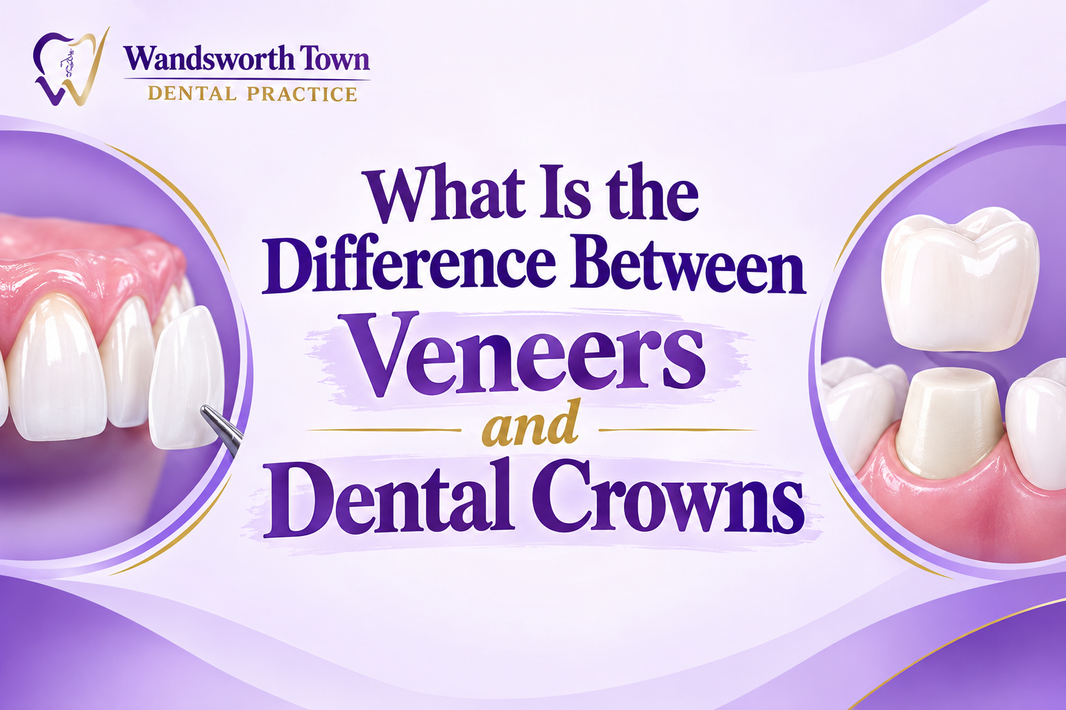 Veneers vs dental crowns showing the difference between the two treatments