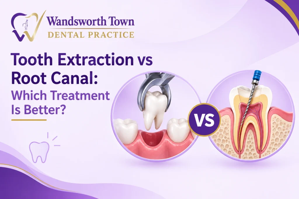 Tooth extraction vs root canal treatment options at Wandsworth Town Dental Practice
